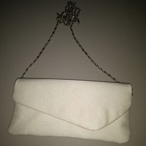 Elegant White Clutch with Chain Strap
